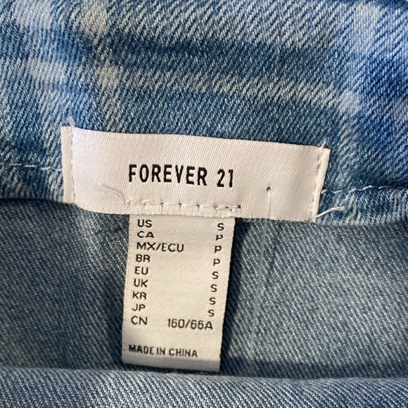 NWT Forever 21 Plaid Cami Mini Dress in Light Denim Size Small - Picture 9 of 9